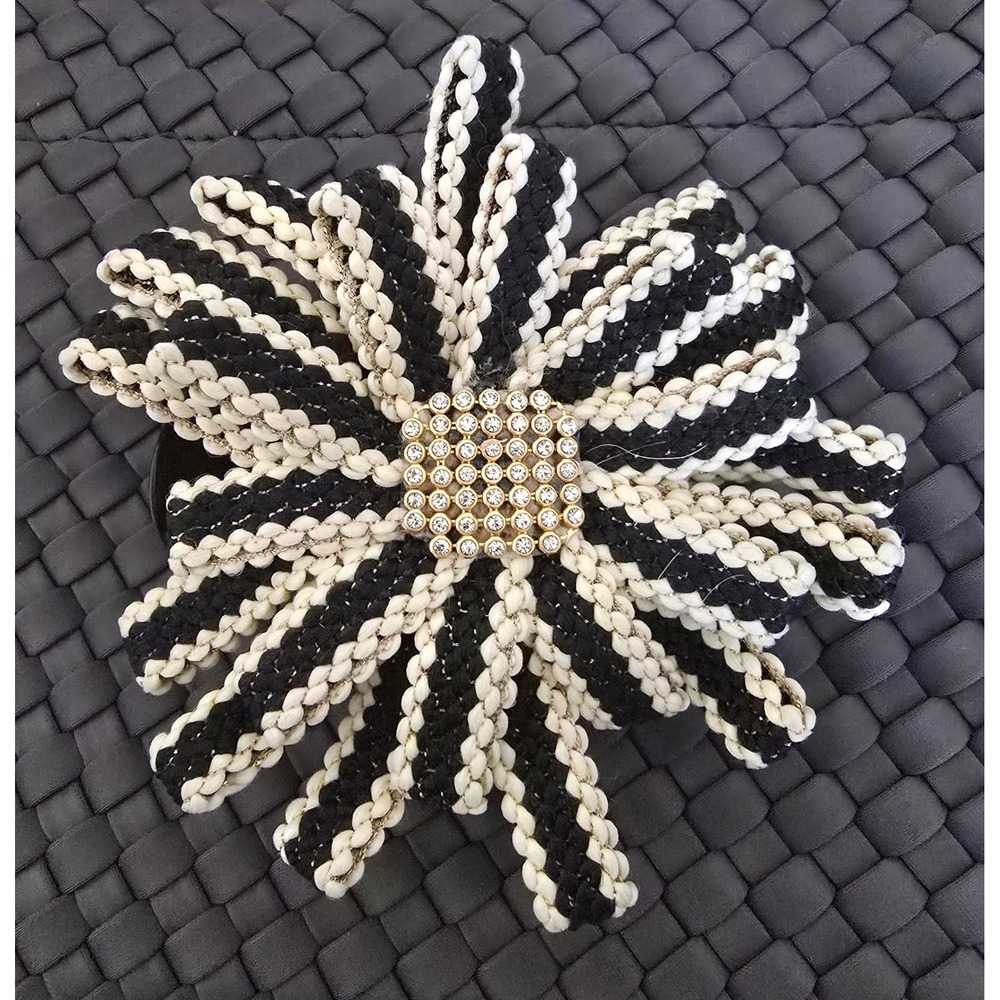 Clip accessory for purse hair clothing approx 4" x 4 " metal back clip black crm